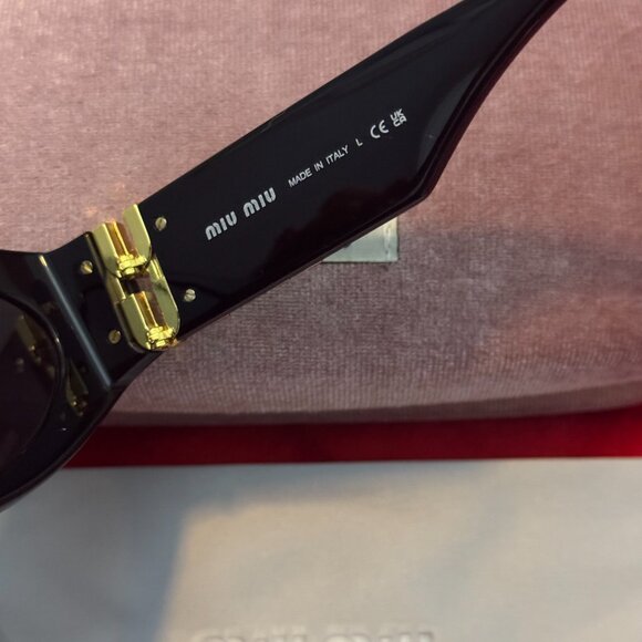 Miu Miu Black Sunglasses with Gold Logo – Chic Statement Vibes main image 10